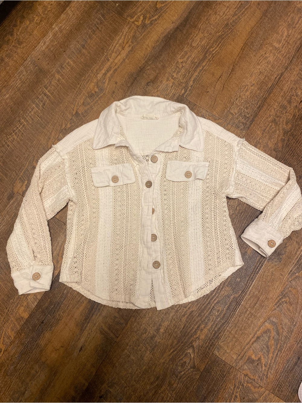 New In- Women’s Boho Crochet Country Shacket Fall Cozy Casual Western Size Small